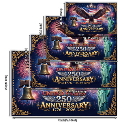 United States 250th Anniversary Liberty Eagle Fireworks House Flag