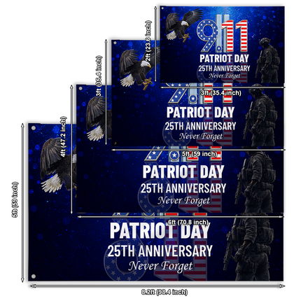25th Anniversary Patriot Day Blue Night Soldier Eagle 9 11 Grommet Flag
