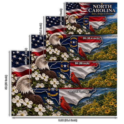 North Carolina Grommet Flag Stars Stripes Freedom Eagle Cardinal