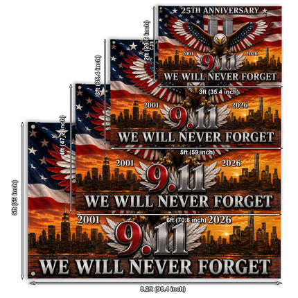 Patriot Day 25th Anniversary Patriotic Eagle 9.11 Memorial Grommet Flag