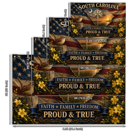 South Carolina Grommet Flag Faith Family Freedom Palmetto