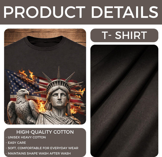 Epic Liberty Eagle Fire 250 Years Patriotic T-Shirt America 250