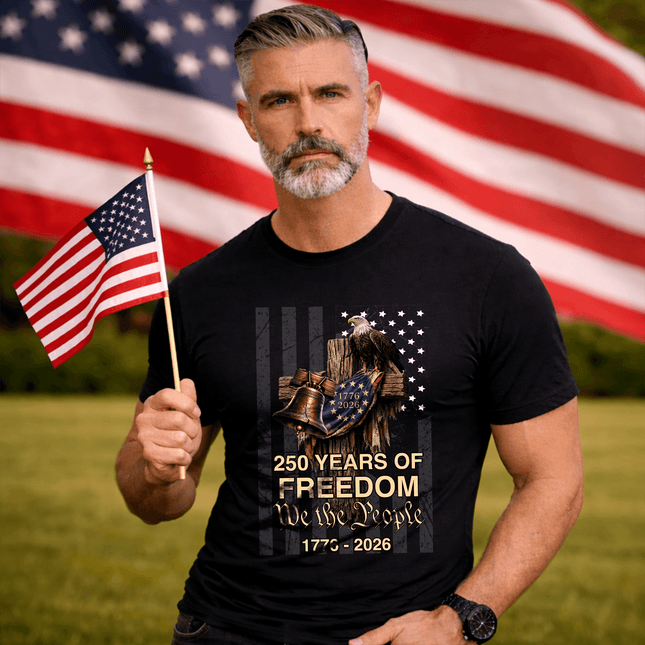 We The People Cross Eagle Patriotic T-Shirt America 250
