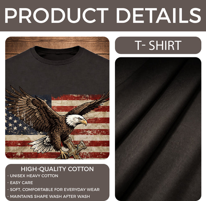 We The People Eagle Cross Faith Patriotic T-Shirt America 250