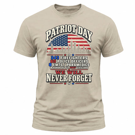 Patriot Day 9/11 Never Forget First Responders Memorial T-Shirt