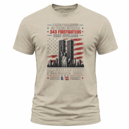 25th Anniversary Patriot Day 911 First Responders Never Forget Memorial T-Shirt