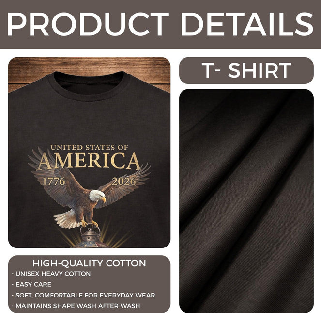 Eagle Lantern Cross 250th Anniversary Patriotic T-Shirt America 250