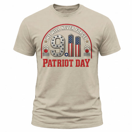 9/11 Patriot Day We Will Never Forget American Memorial T-Shirt
