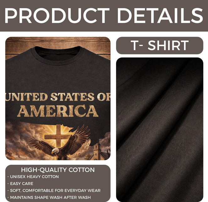 USA Map Faith & Freedom 250th Anniversary Patriotic T-Shirt America 250