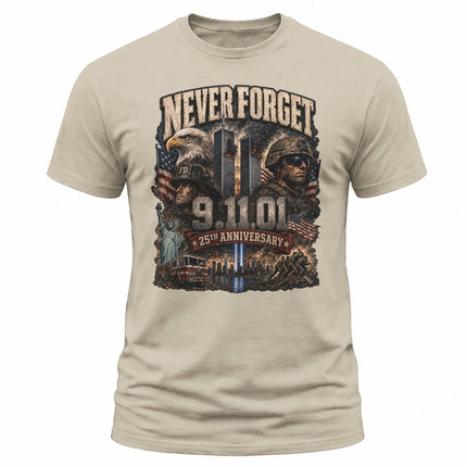 25th Anniversary Patriot Day Firefighter Soldier Eagle Tribute T Shirt