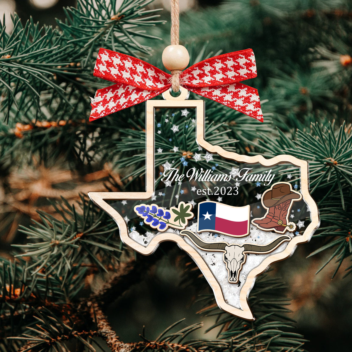 Custom Family Name Christmas In Texas 2023 Ornament