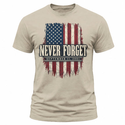25th Anniversary Patriot Day 911 Never Forget American Flag T-Shirt