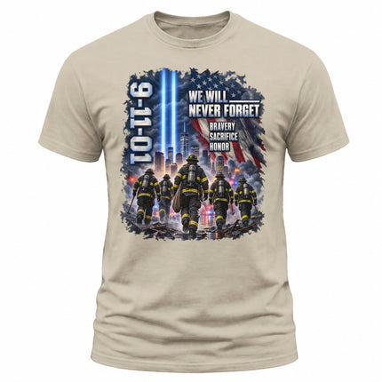 25th Anniversary Patriot Day 911 Firefighter Never Forget Memorial T-Shirt