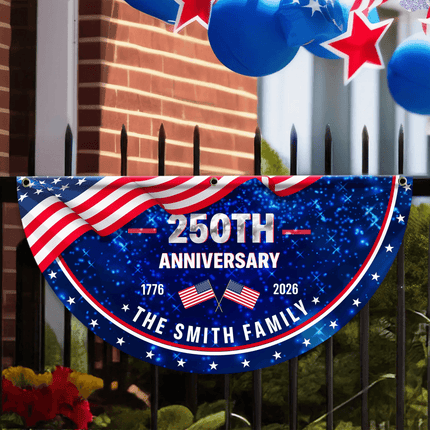 Personalized American Pride 250th Anniversary Fan Flag