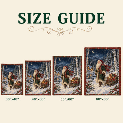 Christmas Fleece Blanket with Santa Snowy Journey