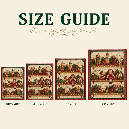 Christmas Fleece Blanket with Vintage Toy Shelf