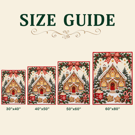 Christmas Gingerbread House Fleece Blanket Cozy Holiday Decor