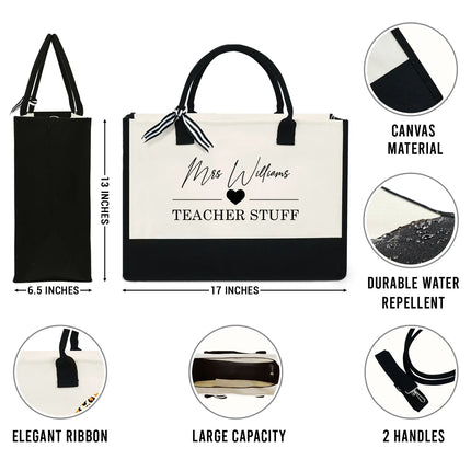 Custom Teacher Tote Bag "Teacher Stuff" - Charming Present
