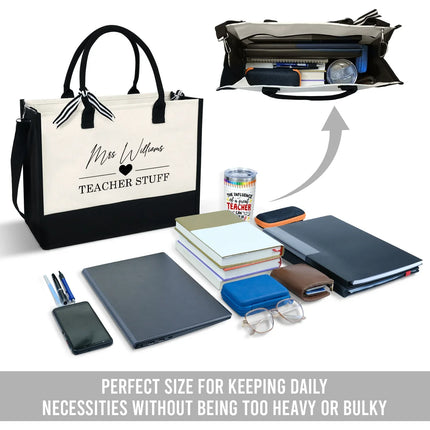 Custom Teacher Tote Bag "Teacher Stuff" - Charming Present