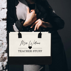 Custom Teacher Tote Bag "Teacher Stuff"