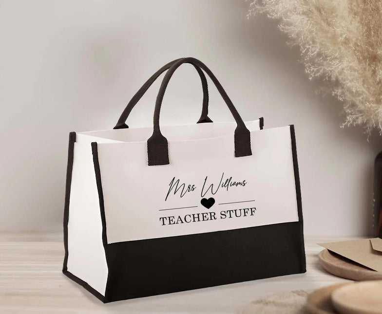 Custom Teacher Tote Bag "Teacher Stuff" - Charming Present