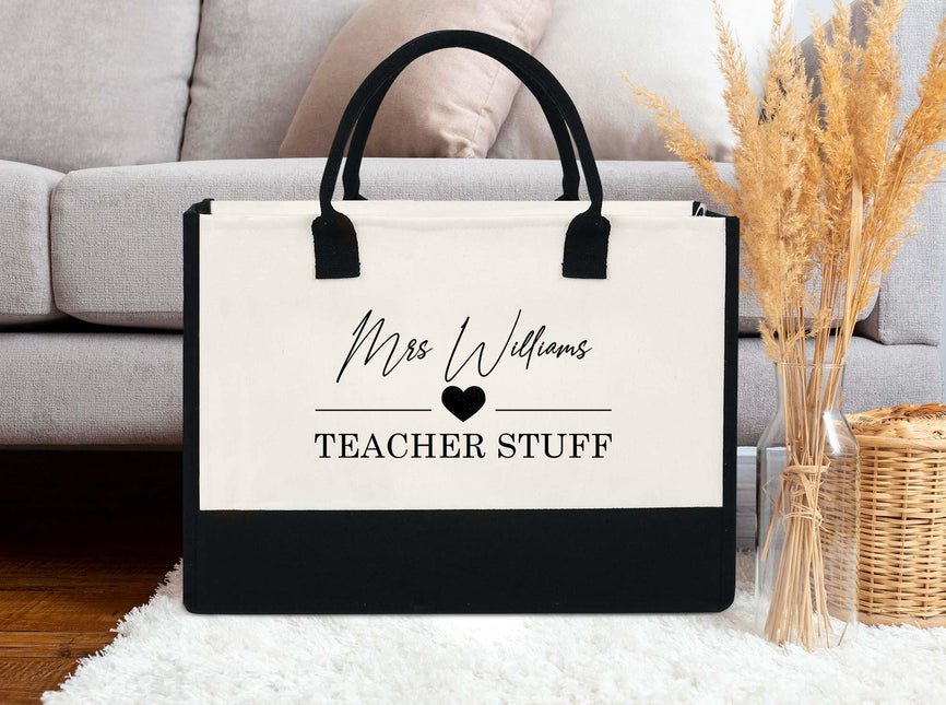 Custom Teacher Tote Bag "Teacher Stuff" - Charming Present