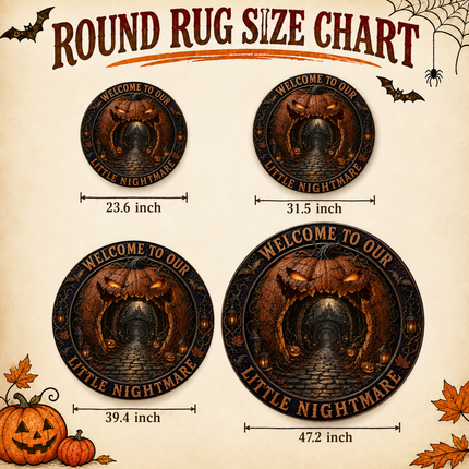 Halloween Round Rug Welcome To Our Little Nightmare Doormat