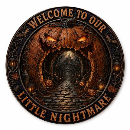 Halloween Round Rug Welcome To Our Little Nightmare Doormat