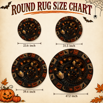 Halloween Round Rug Ghost Spiral Tunnel Doormat