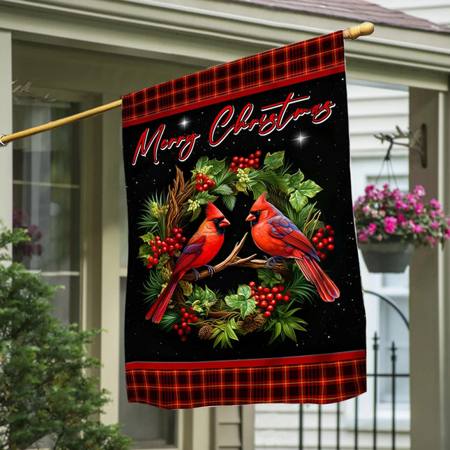 Memorial Cardinal Bird Xmas Flag - Merry Christmas Welcome Gift - Charming Present