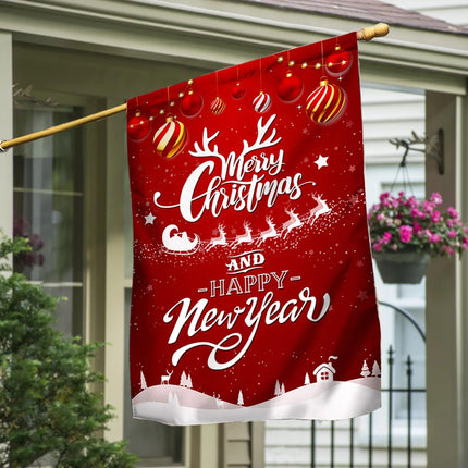 Merry Christmas And Happy New Year Flag - Merry Christmas And New Year Welcome Gift - Charming Present