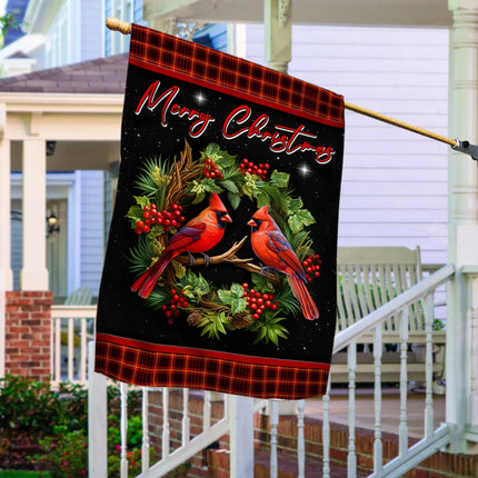 Memorial Cardinal Bird Xmas Flag - Merry Christmas Welcome Gift - Charming Present