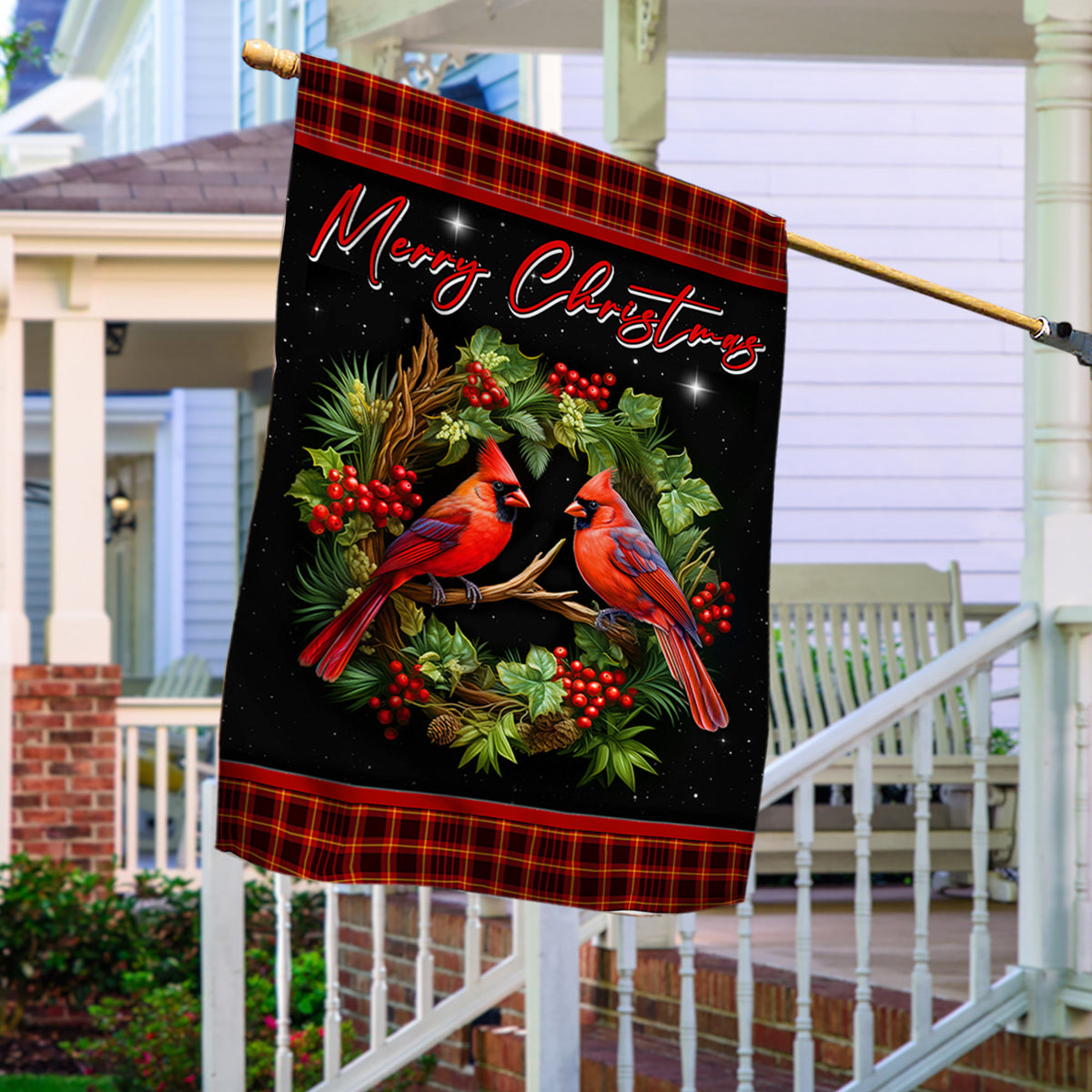Memorial Cardinal Bird Xmas Flag - Merry Christmas Welcome Gift