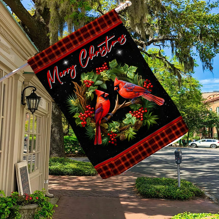 Memorial Cardinal Bird Xmas Flag - Merry Christmas Welcome Gift - Charming Present