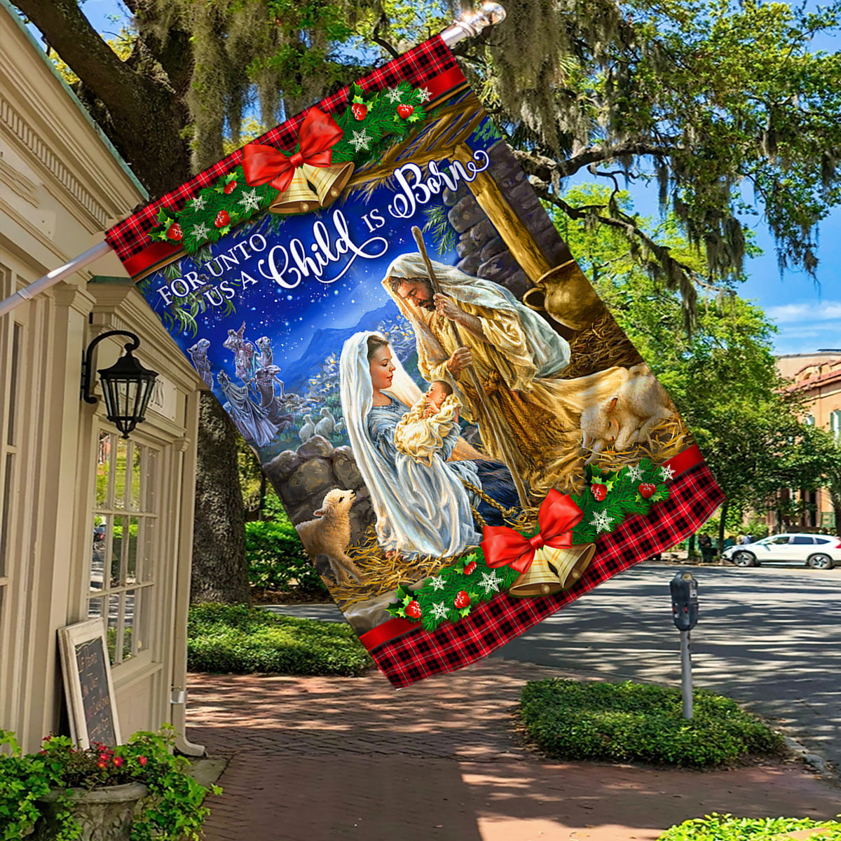 Nativity Birth of Jesus Christ Christmas Flag