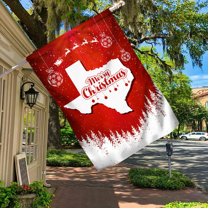 Texas State Xmas Flag - Merry Christmas Welcome Gift - Charming Present