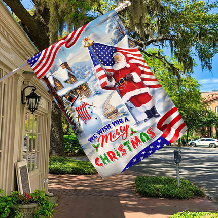We Wish You A Merry Christmas Santa Claus Flag - Merry Christmas Welcome Gift - Charming Present