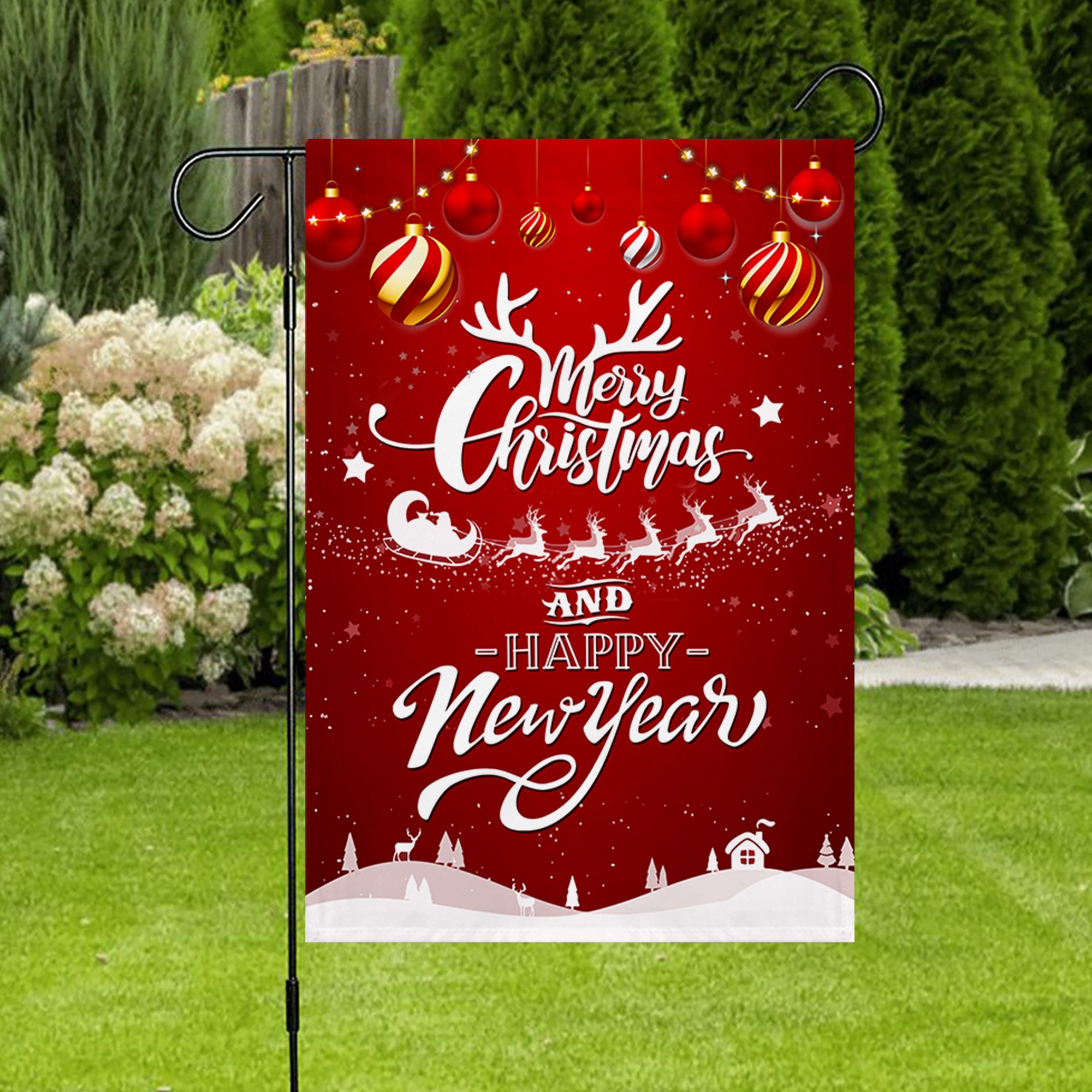 Merry Christmas And Happy New Year Flag - Merry Christmas And New Year Welcome Gift