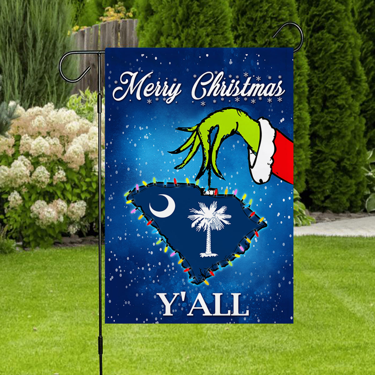 South Carolina Merry Christmas Y'all Flag