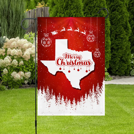 Texas State Xmas Flag - Merry Christmas Welcome Gift - Charming Present