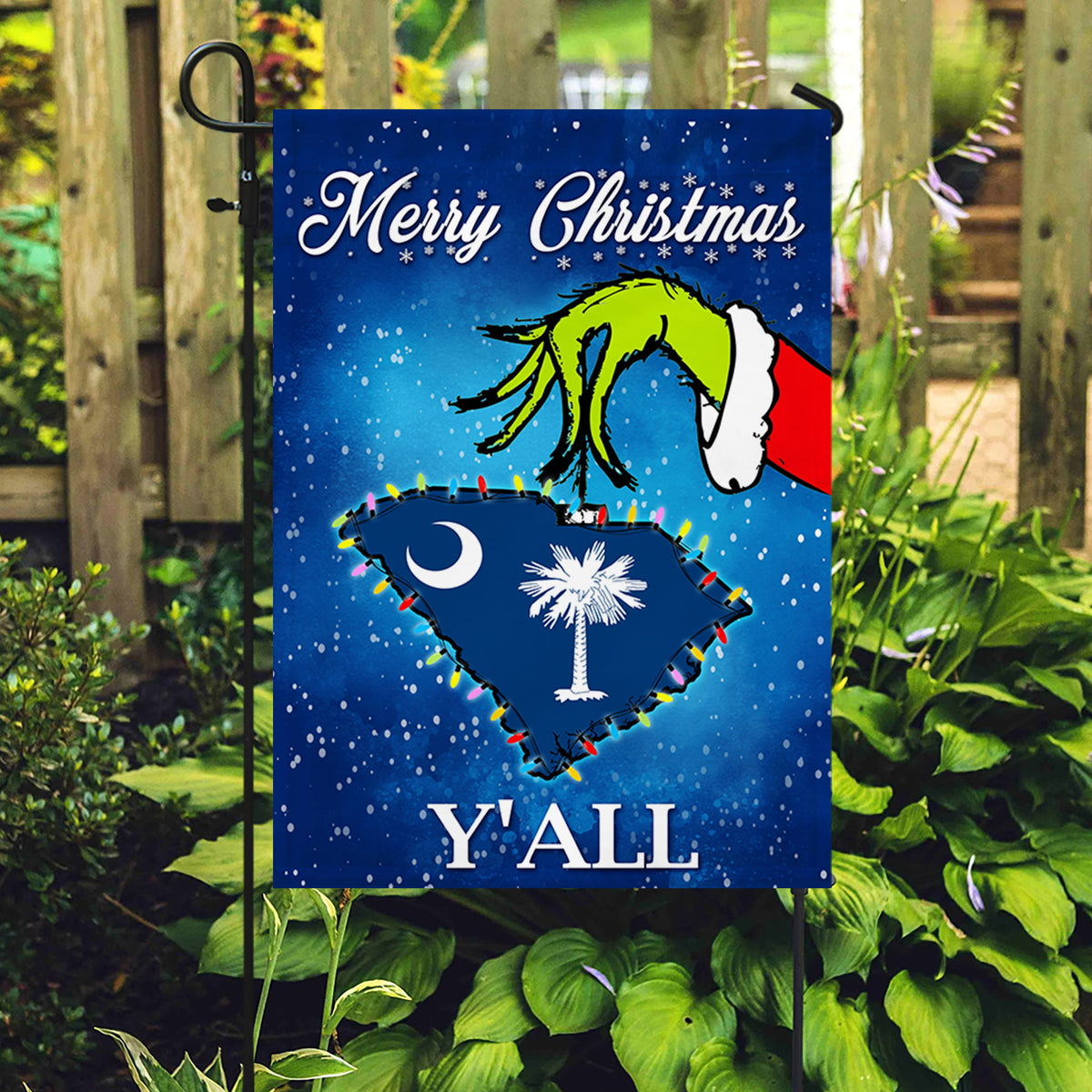 South Carolina Merry Christmas Y'all Flag