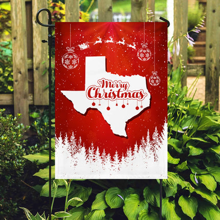Texas State Xmas Flag - Merry Christmas Welcome Gift - Charming Present