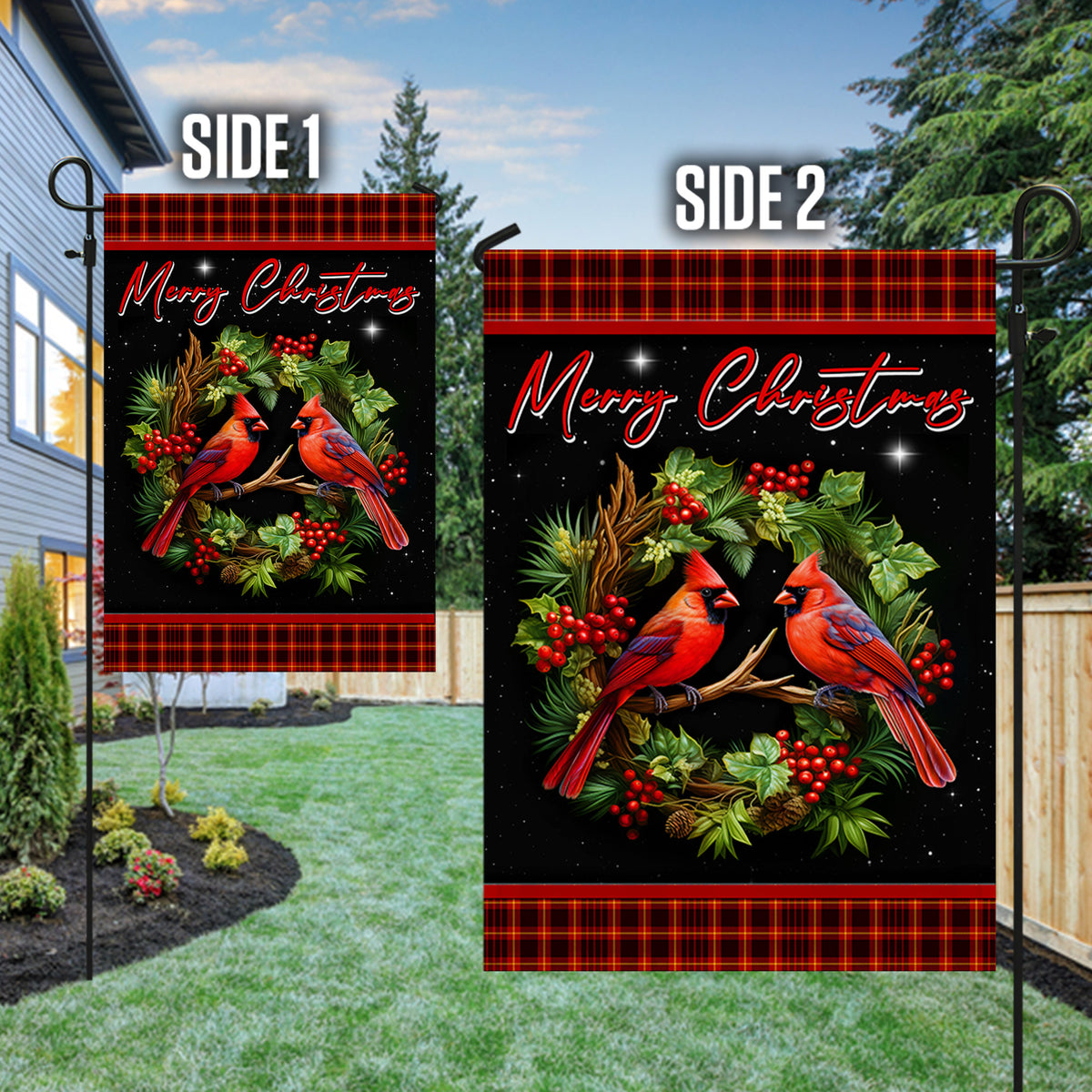 Memorial Cardinal Bird Xmas Flag - Merry Christmas Welcome Gift