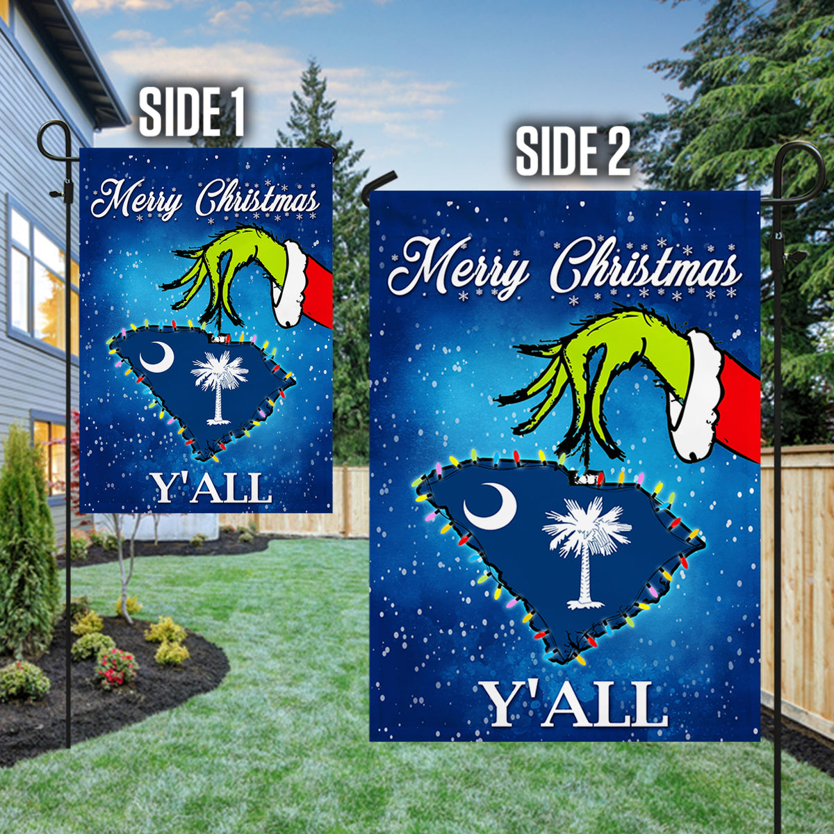 South Carolina Merry Christmas Y'all Flag