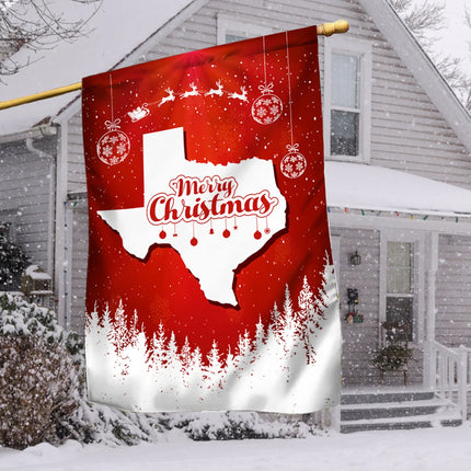 Texas State Xmas Flag - Merry Christmas Welcome Gift - Charming Present