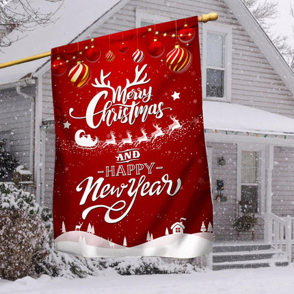 Merry Christmas And Happy New Year Flag - Merry Christmas And New Year Welcome Gift - Charming Present