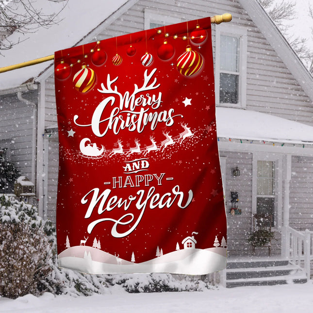 Merry Christmas And Happy New Year Flag - Merry Christmas And New Year Welcome Gift - Charming Present