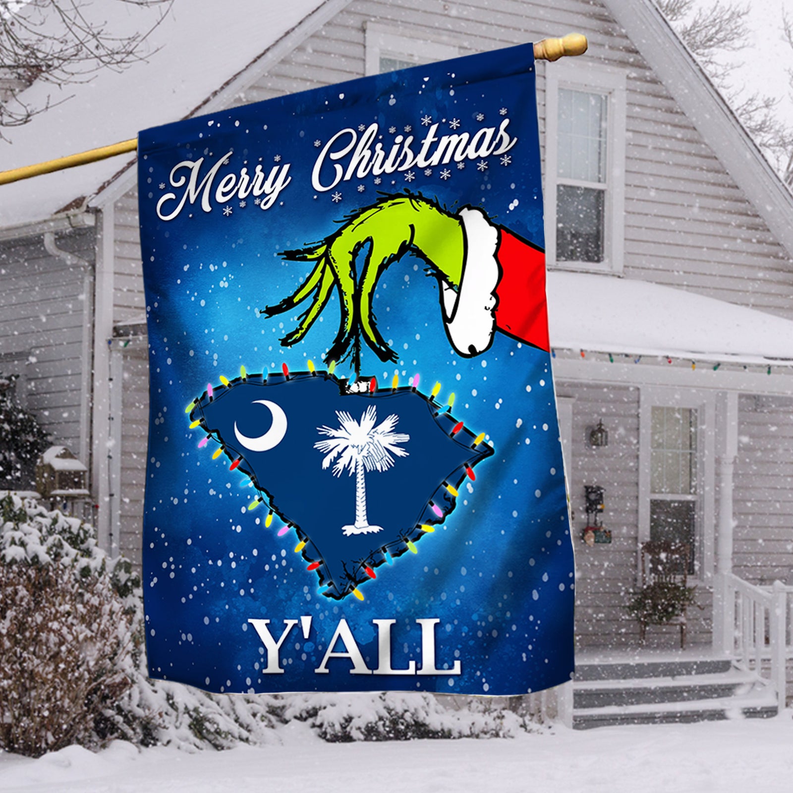 South Carolina Merry Christmas Y'all Flag