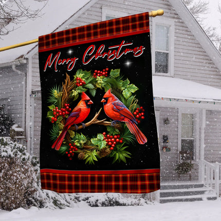 Memorial Cardinal Bird Xmas Flag - Merry Christmas Welcome Gift - Charming Present
