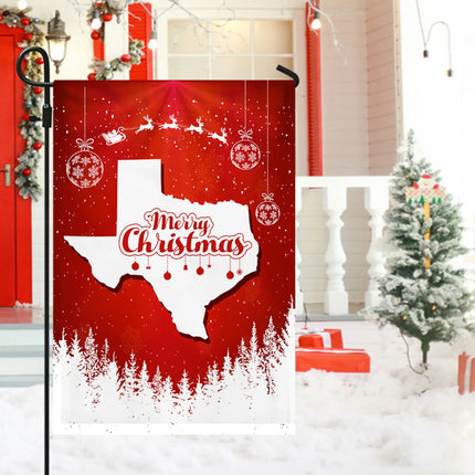 Texas State Xmas Flag - Merry Christmas Welcome Gift - Charming Present